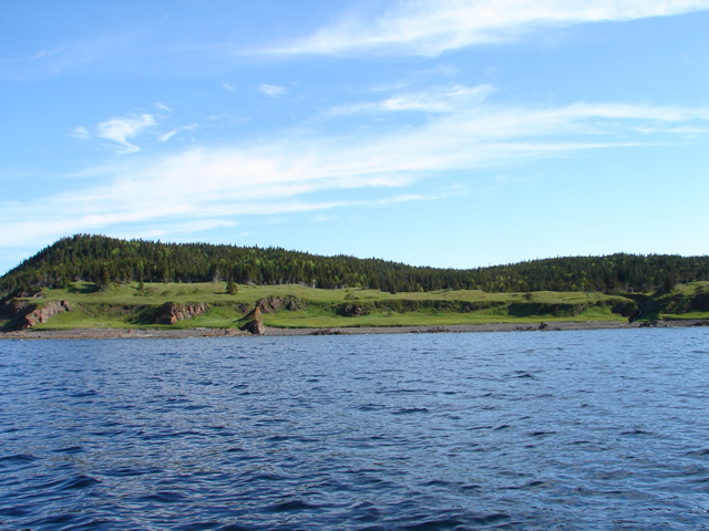 Northeast Crouse, showing the historic fishing rooms Goguelin (left) and Craquelin (right).
